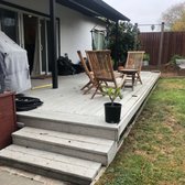 Simple trex decking with a concrete patio below it. All was removed to the dirt.