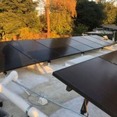 Solar panels installed on the rooftop rack system