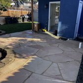 After flagstone and lawn was installed