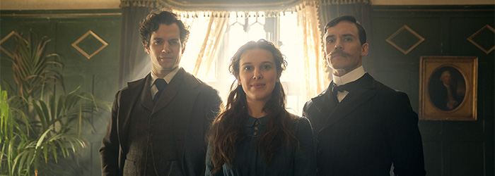 Henry Cavill, Millie Bobby Brown, and Sam Claflin in Enola Holmes