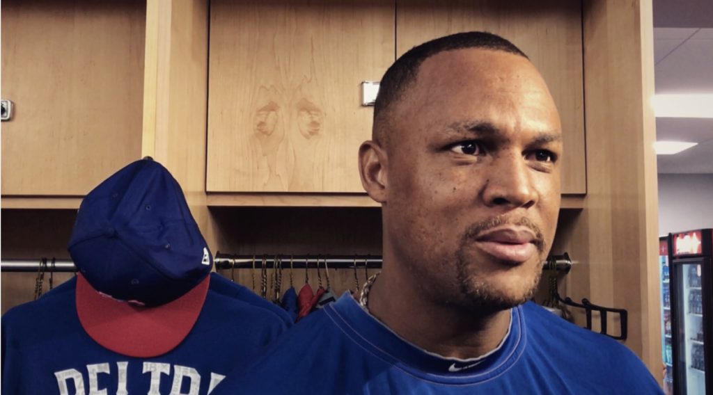 One Hundred Percent: Adrian Beltre arrives in camp.