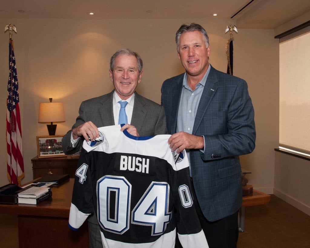 The 2004 Lightning Cup team finally met George W. Bush