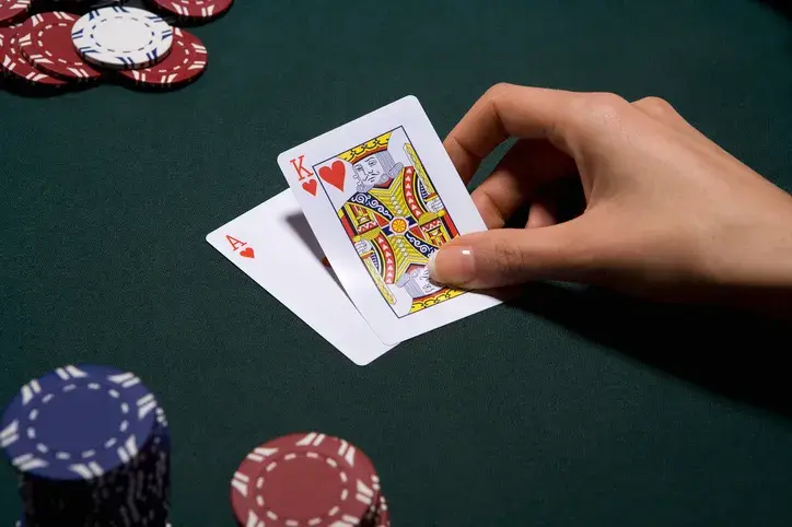 Hand of 21 in the game Blackjack