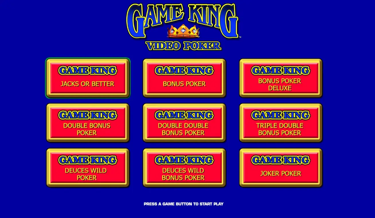 game king video poker variations