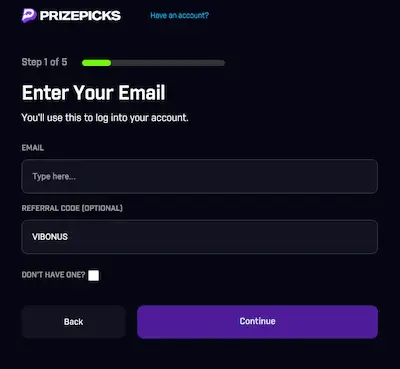PrizePicks VIBONUS signup