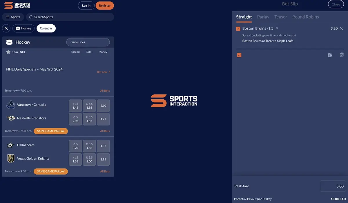 Sports Interaction Canada app