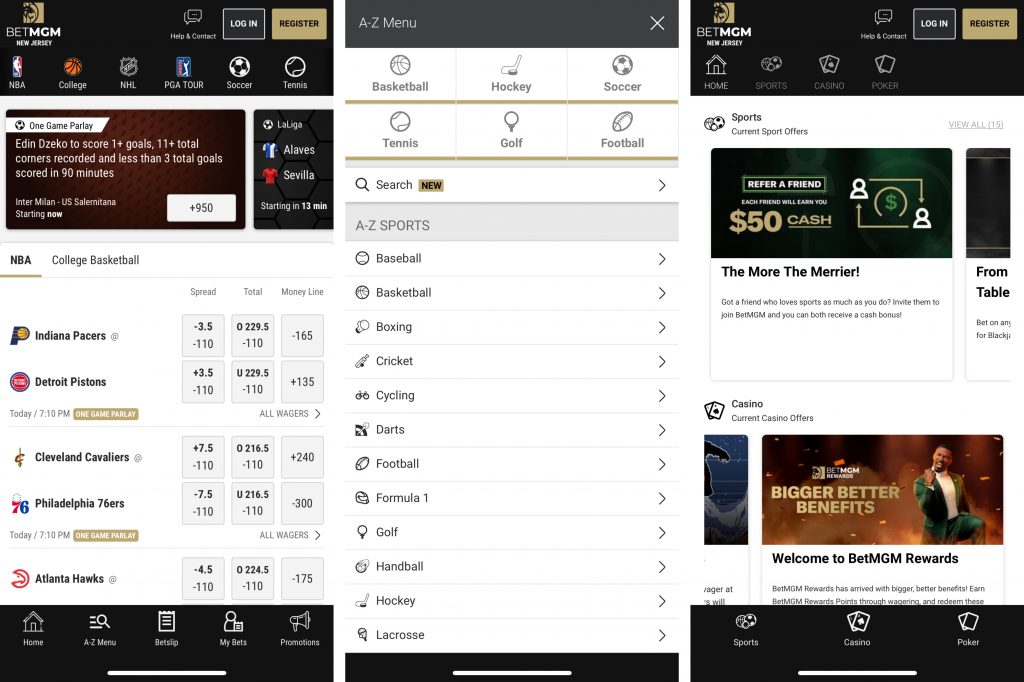 What BetMGM mobile app looks like. 