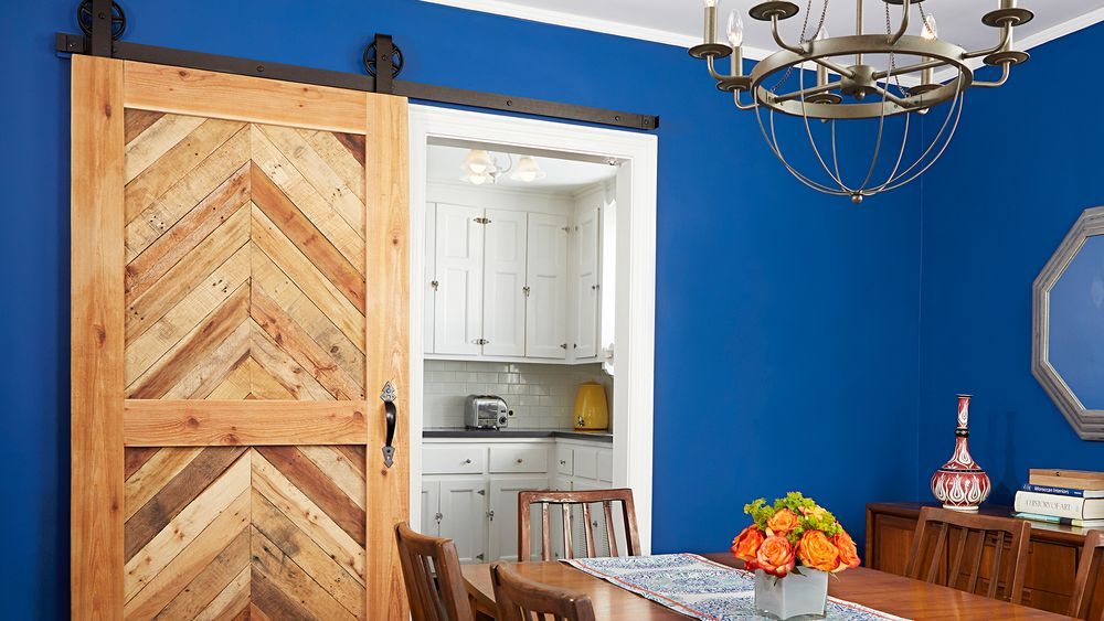 sliding barn door installed for a pantry