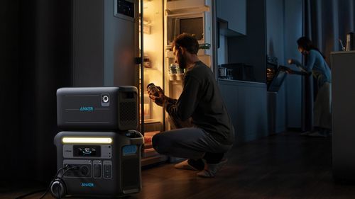 Using a portable power station to power a fridge in a blackout.