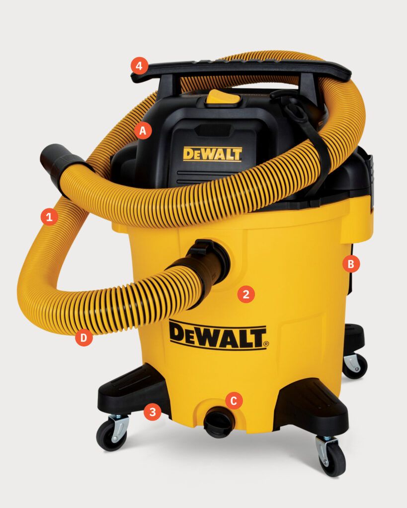 Dewalt shop vac with orange call outs