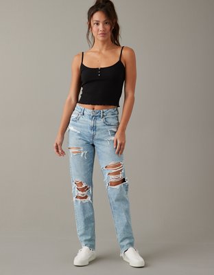 AE Strigid Ripped Mom Jean