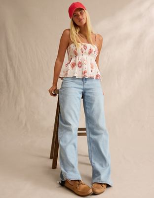 AE Dreamy Drape Stretch Super High-Waisted Baggy Wide-Leg Jean