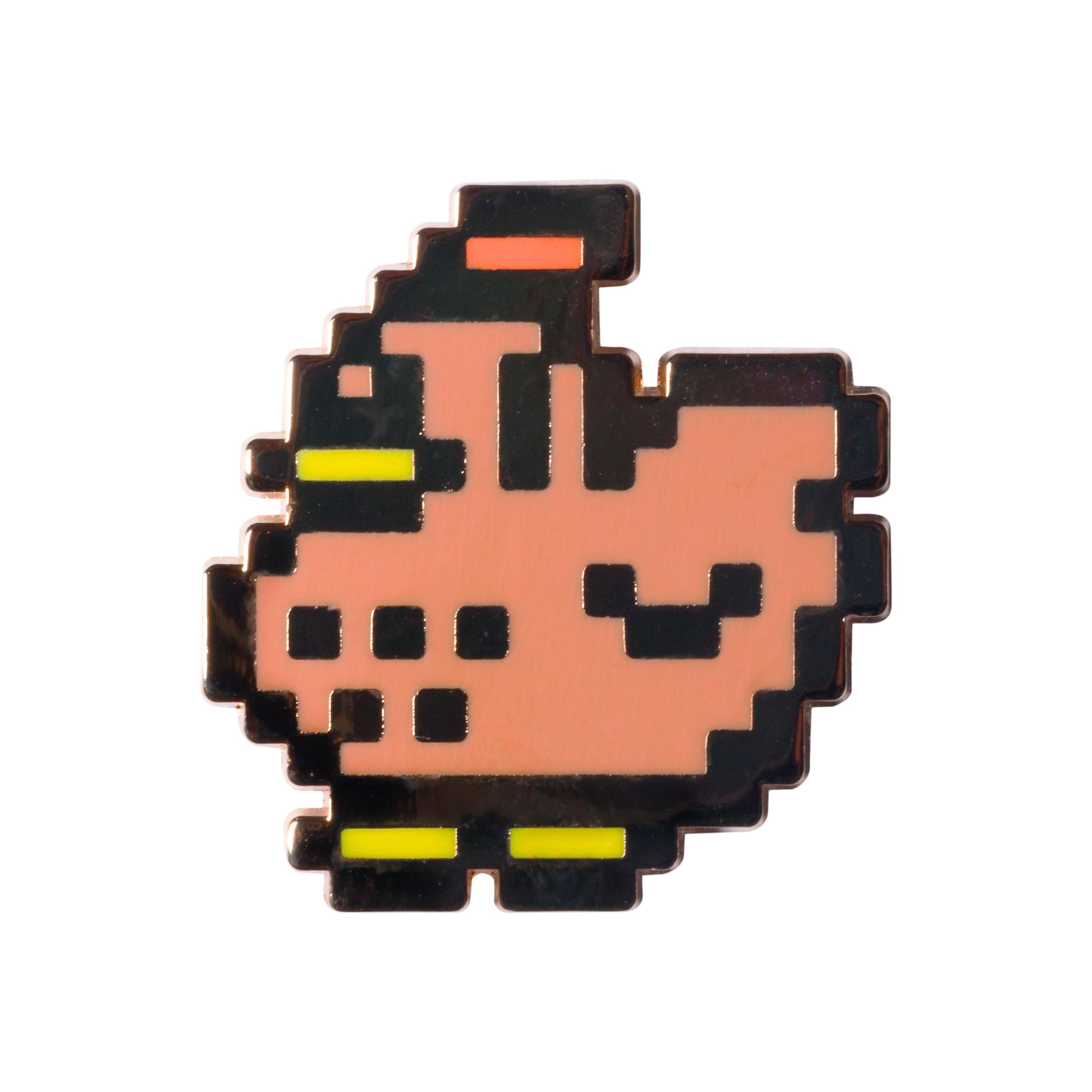 Stardew Valley - Brass Plated Enamel Pixel Brown Chicken Pin