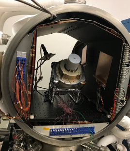 Photo of science equipment installed inside a chamber