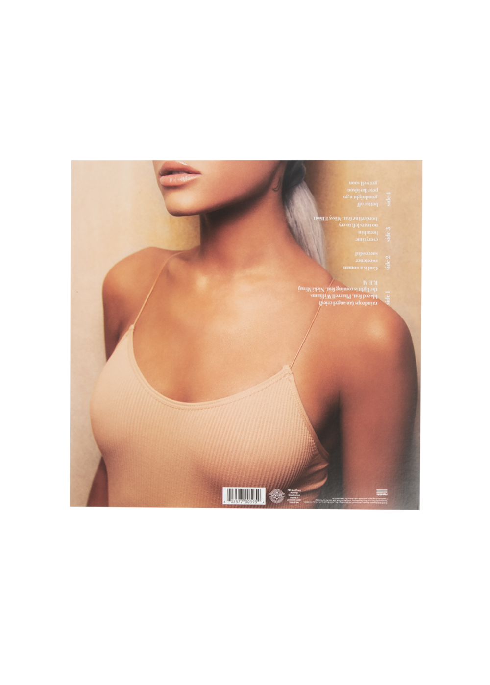 sweetener 2lp (peach colored opaque) back sleeve