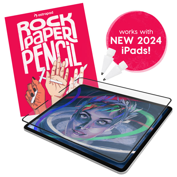 Rock Paper Pencil — Matte iPad Screen Protector + Apple Pencil Tips