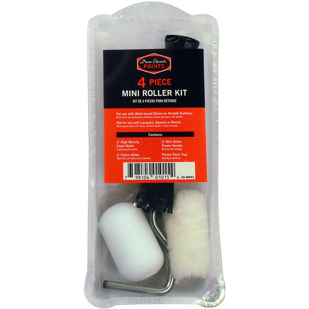 Dunn-Edwards 4-Piece 2 in. Mini Foam, Fabric Trim Roller Kit