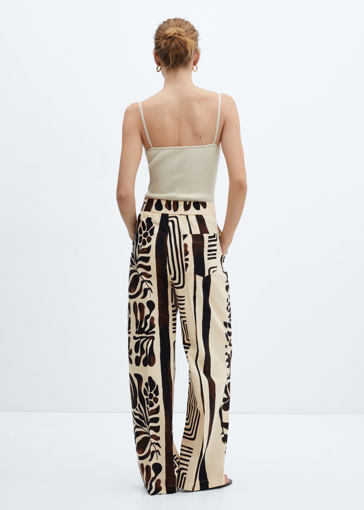 Printed cotton pants - Reverse of the article