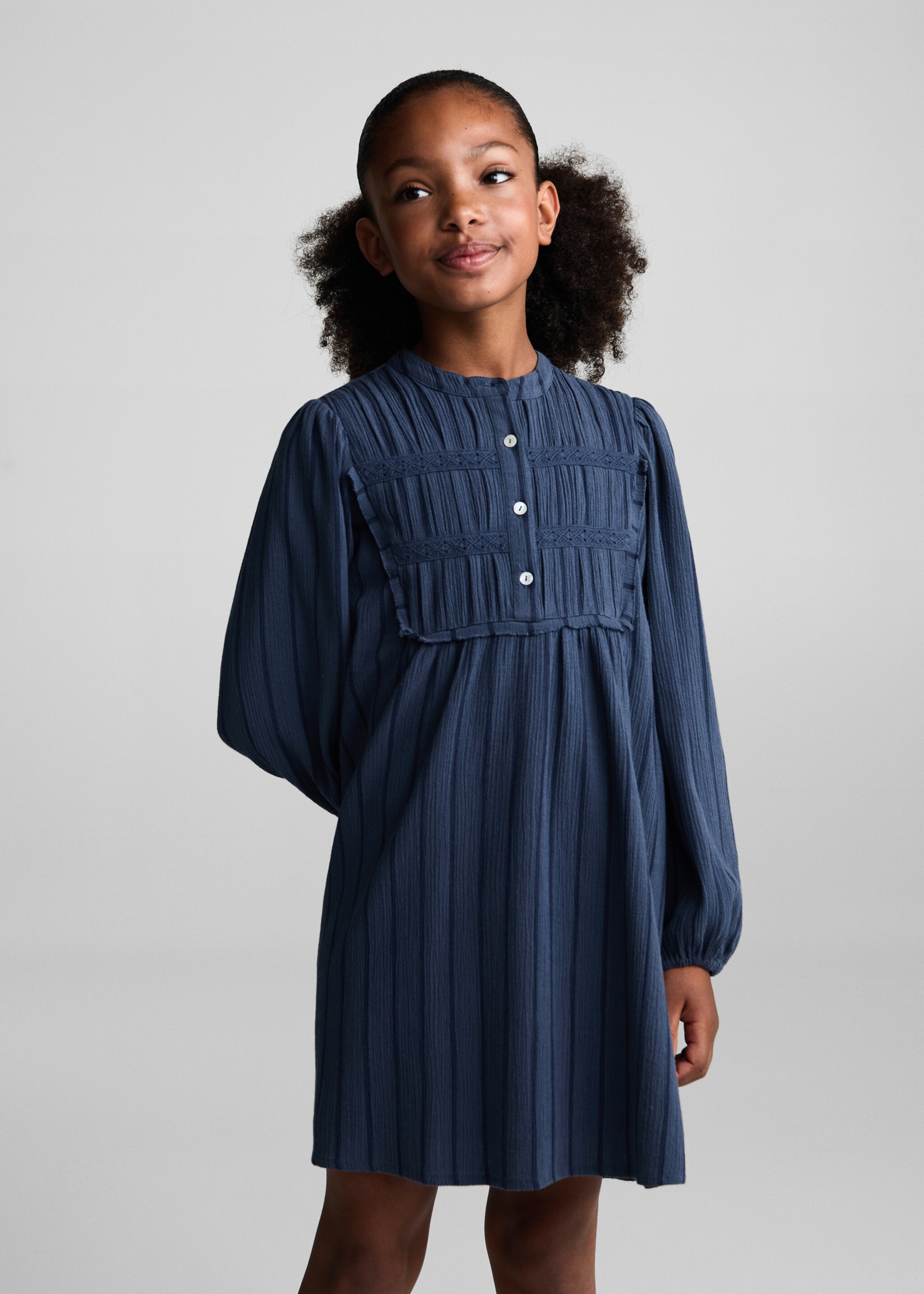 Puffed sleeves cotton dress - Medium plane