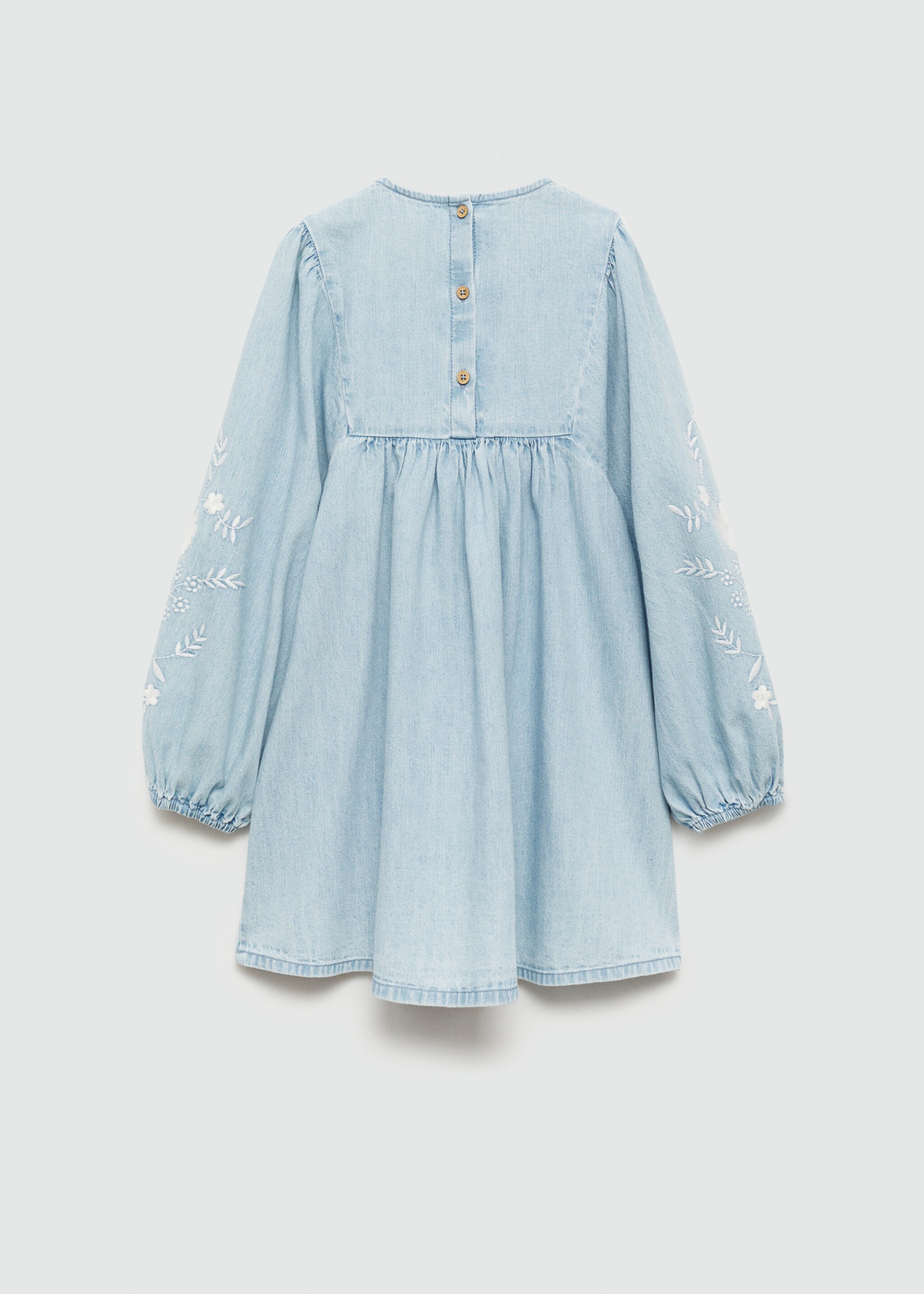 Flower embroidered denim dress - Reverse of the article