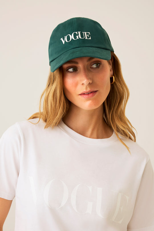 Cappellino VOGUE Retro Sports verde con logo ricamato