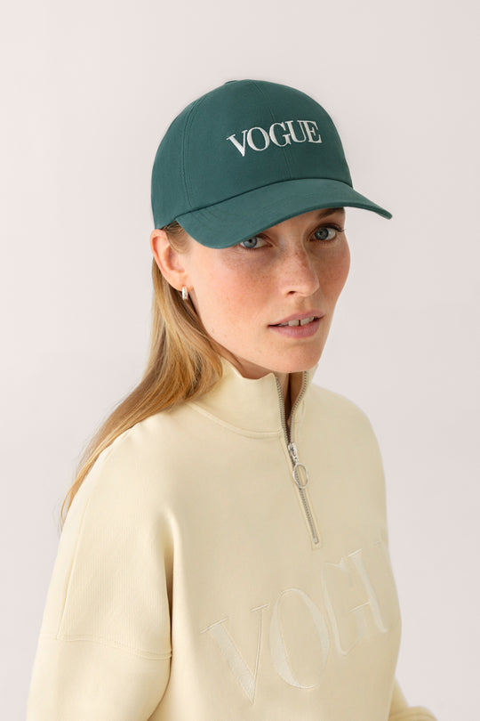 Cappellino VOGUE Retro Sports verde con logo ricamato