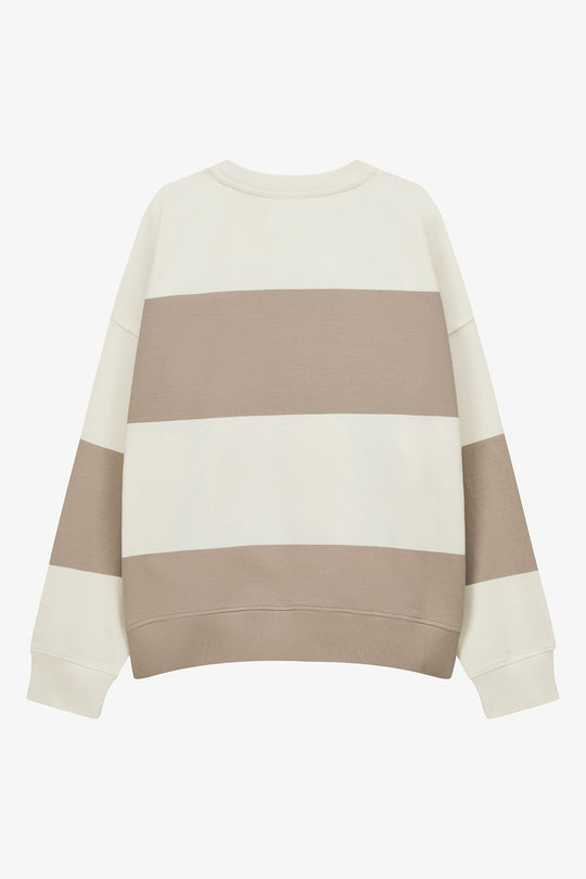 Felpa VOGUE Stripes Edition a righe beige larghe