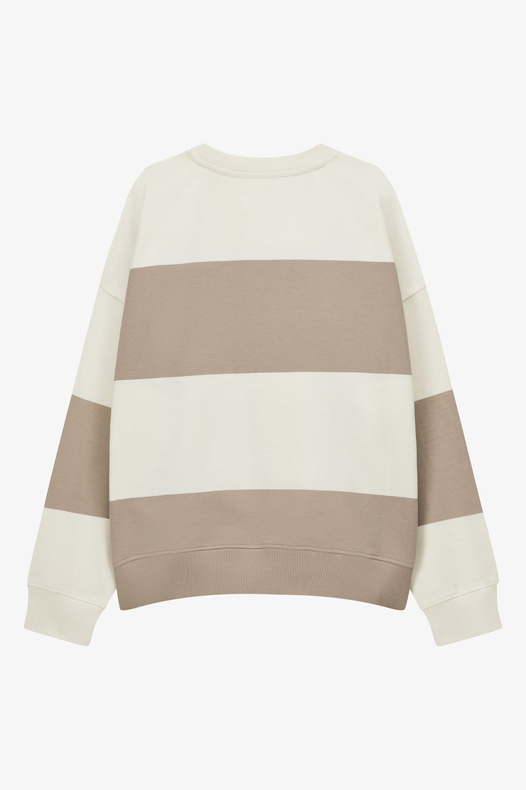 Felpa VOGUE Stripes Edition a righe beige larghe