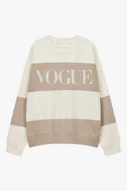 Felpa VOGUE Stripes Edition a righe beige larghe