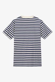 T-Shirt VOGUE Stripes Edition blu navy a righe con logo stampato