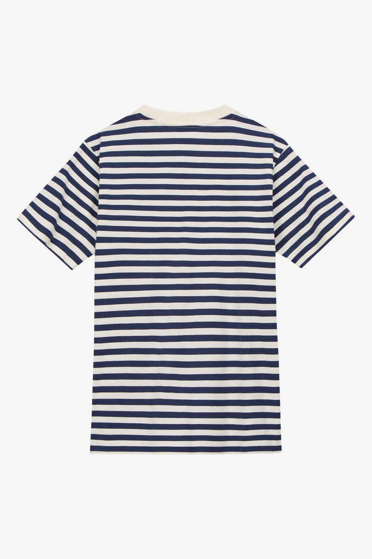 T-Shirt VOGUE Stripes Edition blu navy a righe con logo stampato