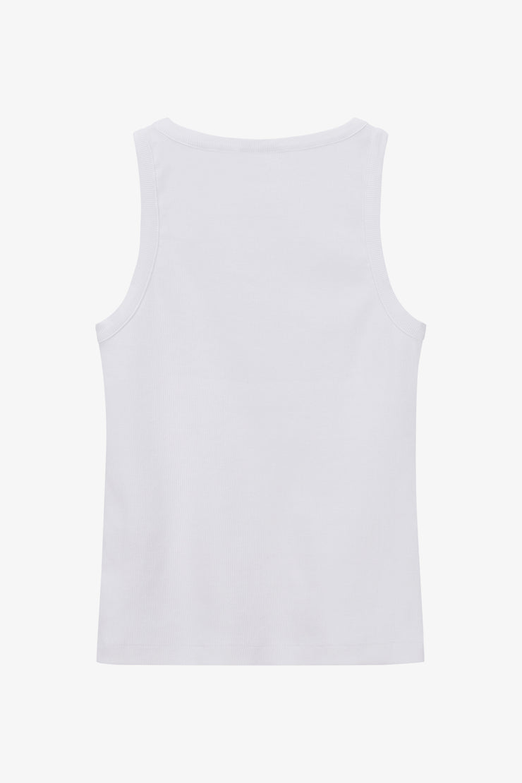 Tank top VOGUE bianco con logo stampato nero