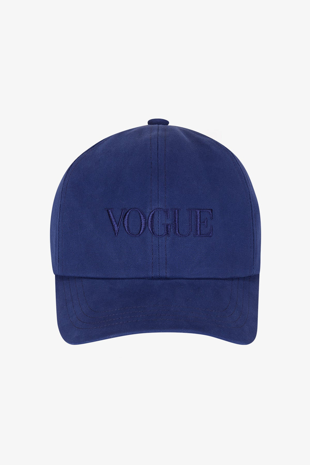 VOGUE Cap Dunkelblau mit Logo-Stickerei: Blaue Cap mit tonaler Logo-Stickerei in Blau