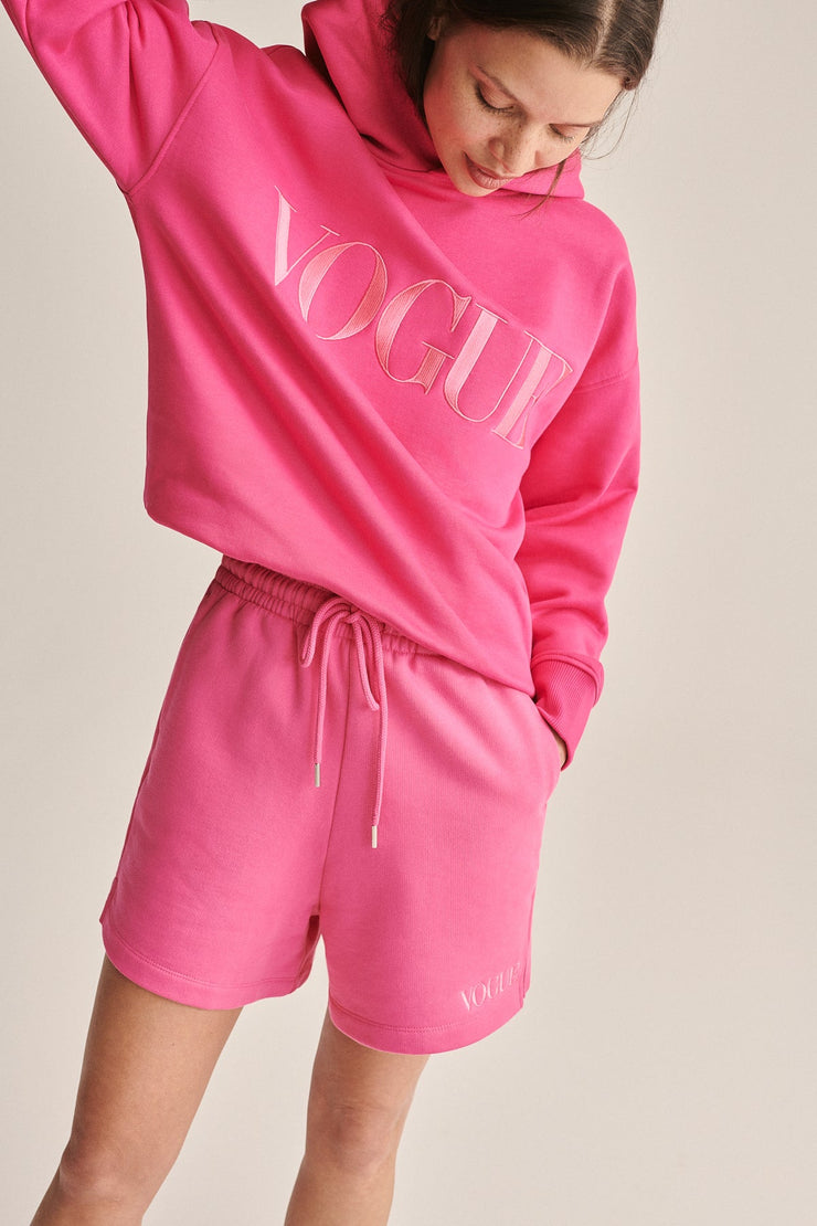 Pantaloncini VOGUE Spring rosa con logo ricamato colorato