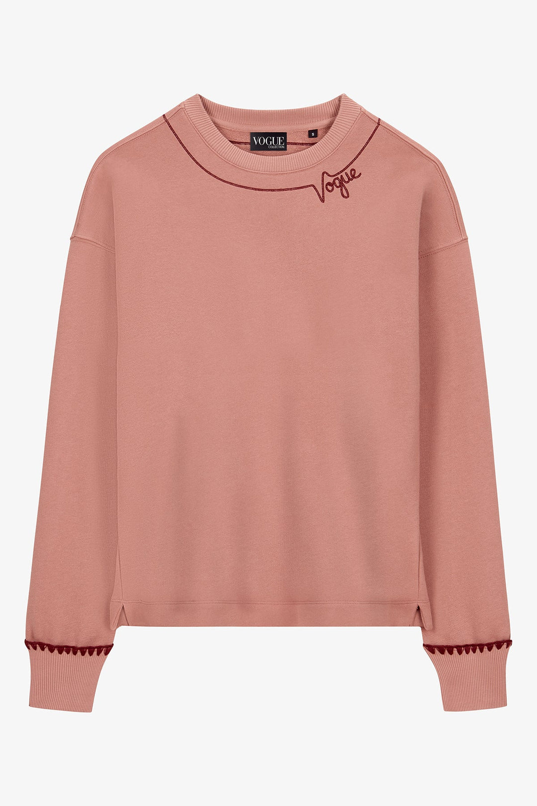 VOGUE Cropped Sweatshirt Ash Rose mit Stickereien: Cropped Sweatshirt mit kleiner Logo-Stickerei auf der Vorderseite.