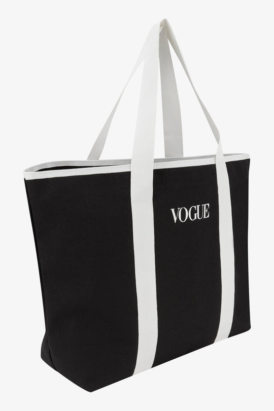 Borsa VOGUE nera con logo ricamato