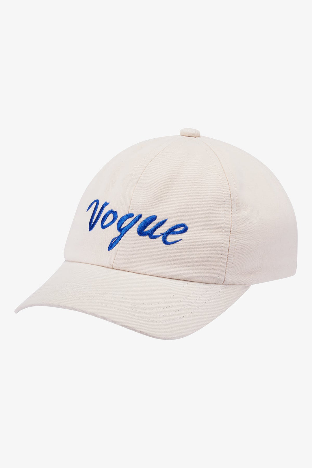 Cappellino VOGUE Icons ecru con logo ricamato blu