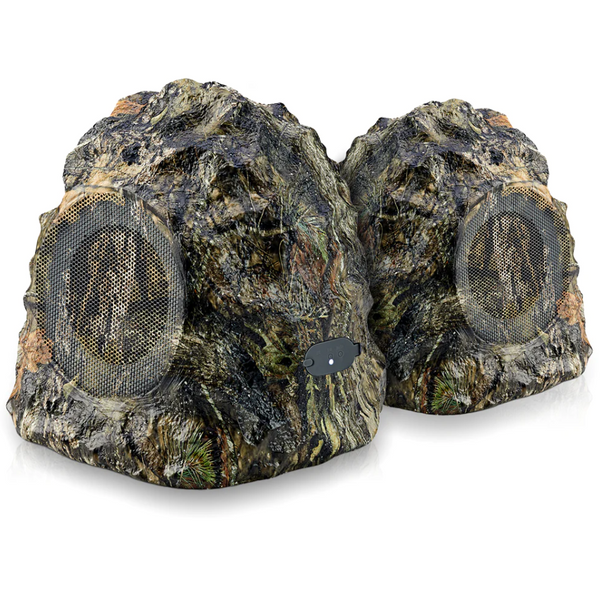 iHome IHRK-400MOBC-PR 4" Bluetooth Outdoor Wireless Waterproof Garden Pool Rock Speakers Camo Pair