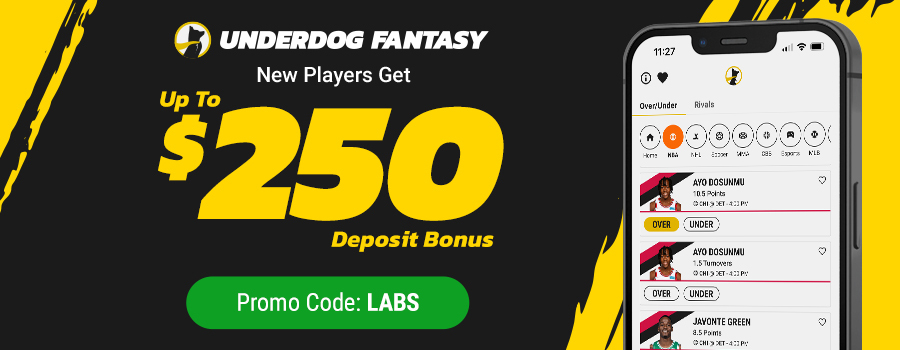 Underdog promo code LABS earns $250 bonus