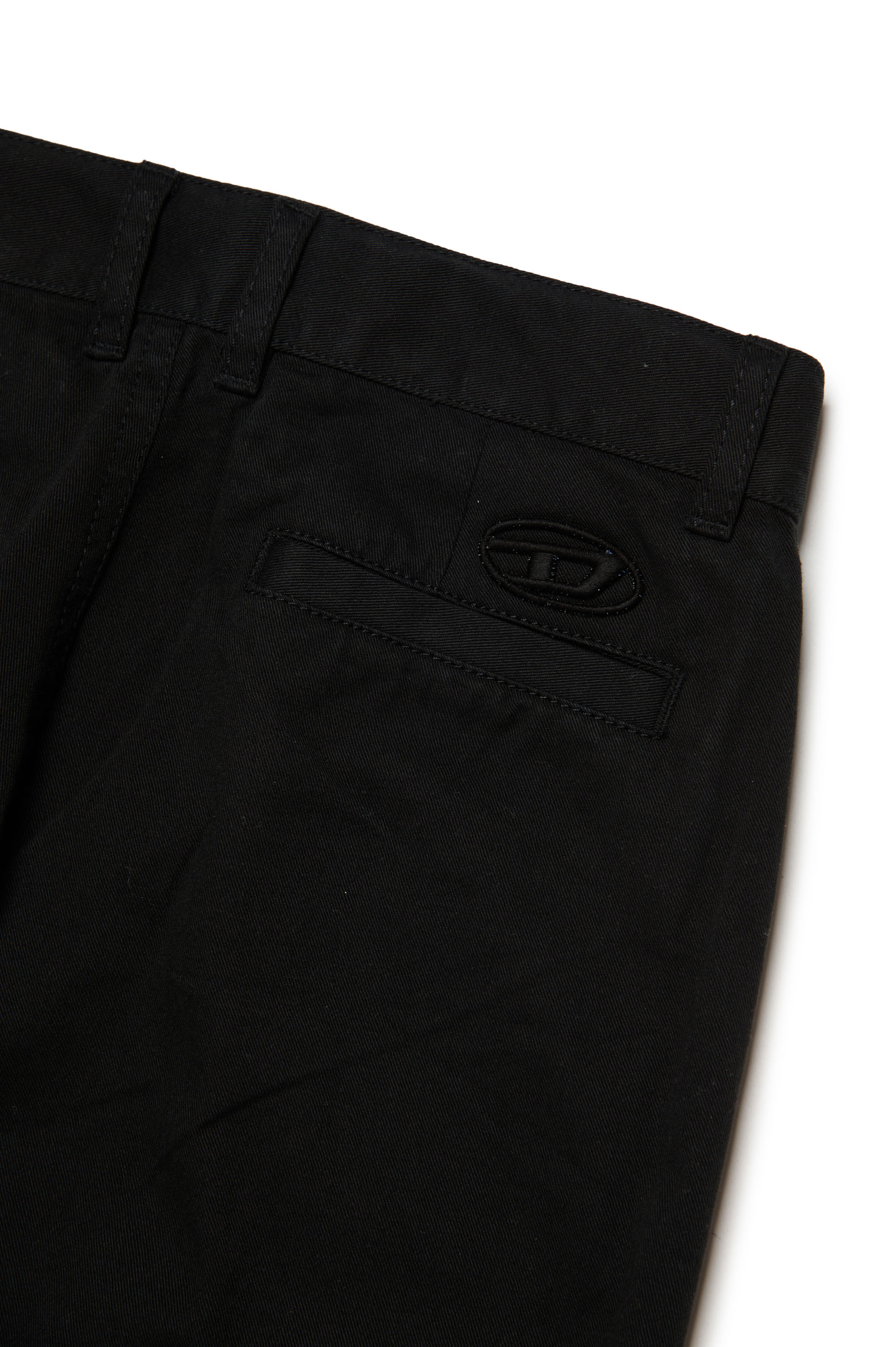 Diesel - PBAS, Man's Cotton chinos with Oval D embroidery in Black - 3