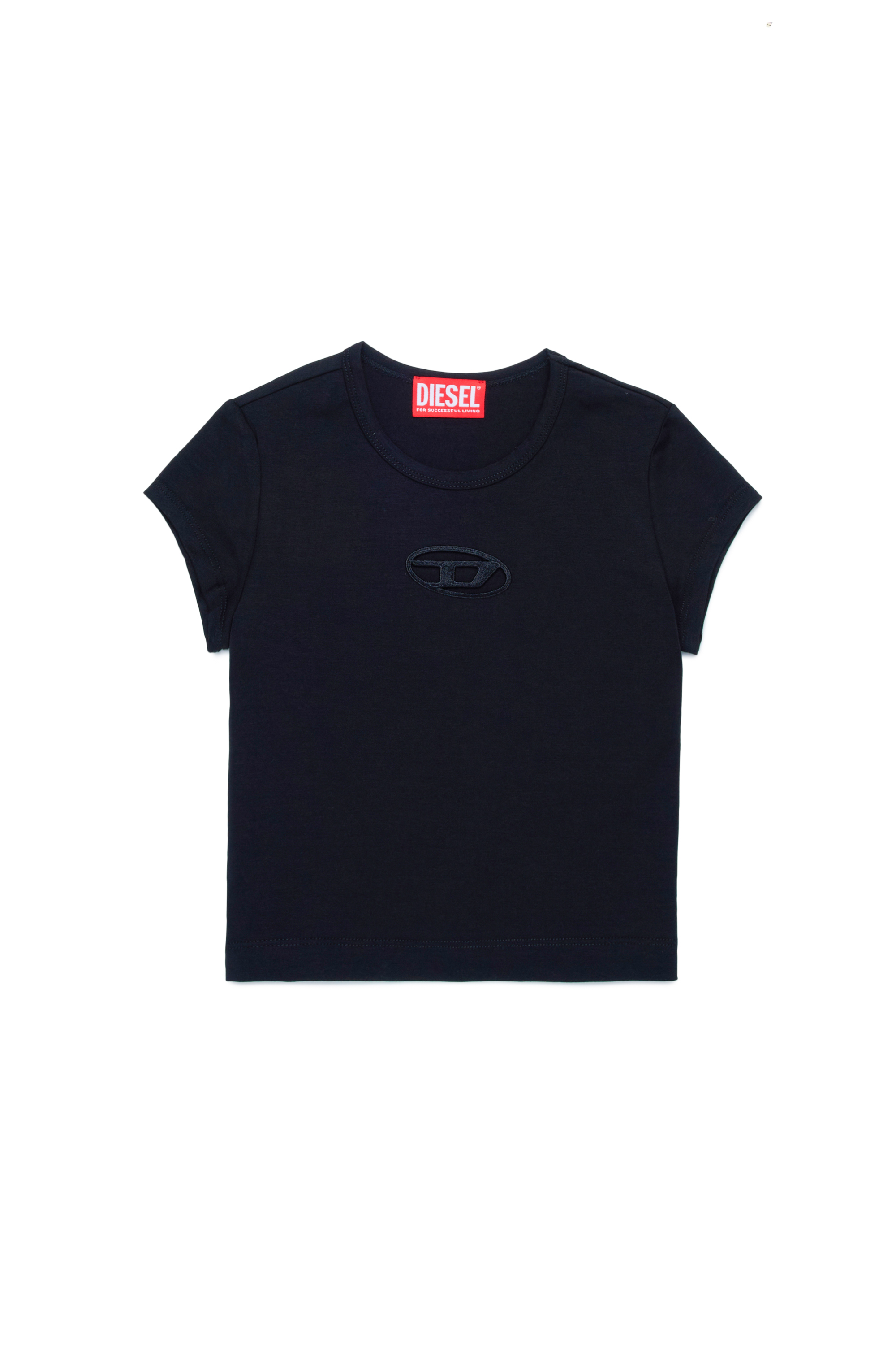 Diesel - TANGIE, Woman's T-shirt with cut-out Oval D logo in Black - 1