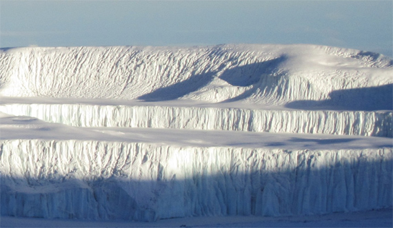 Ice cliffs on Kilimanjaro