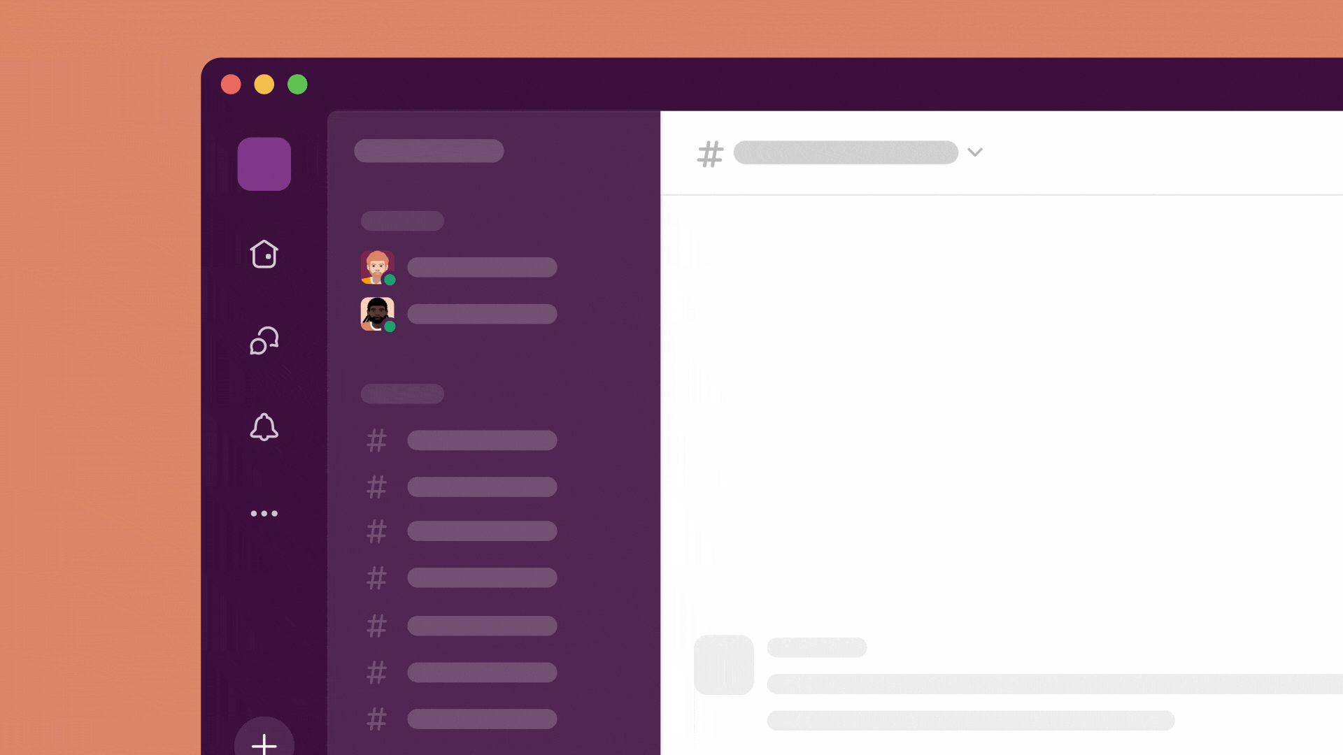 Organización de conversaciones en la barra lateral de Slack en secciones personalizadas