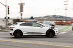 An autonomous Waymo Jaguar I-Pace on Cesar Chavez Street in San Francisco, on November 17, 2023