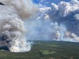 A view of the Parker Lake wildfire near Fort Nelson, B.C., is shown on May 13, 2024 in a BC Wildfire Service handout photo.