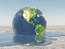 Earth melting into water