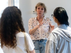 Martha Wainwright gives students some tips during a concert rehearsal in Montreal on Monday, May 27, 2024.