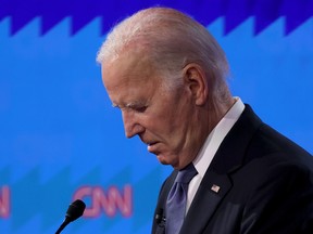 U.S. President Joe Biden participates in the CNN Presidential Debate at the CNN Studios on June 27, 2024 in Atlanta, Georgia.