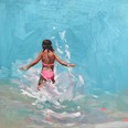 Little girls in the waves. Jessica Masters