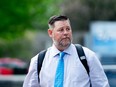 "Freedom Convoy" organizer Pat King arrives for his trial at the courthouse in Ottawa, on May 16, 2024.